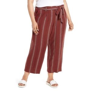 NEW Sanctuary The Artist Linen Rayon Henna Striped Pant Size 32 Cropped Fall